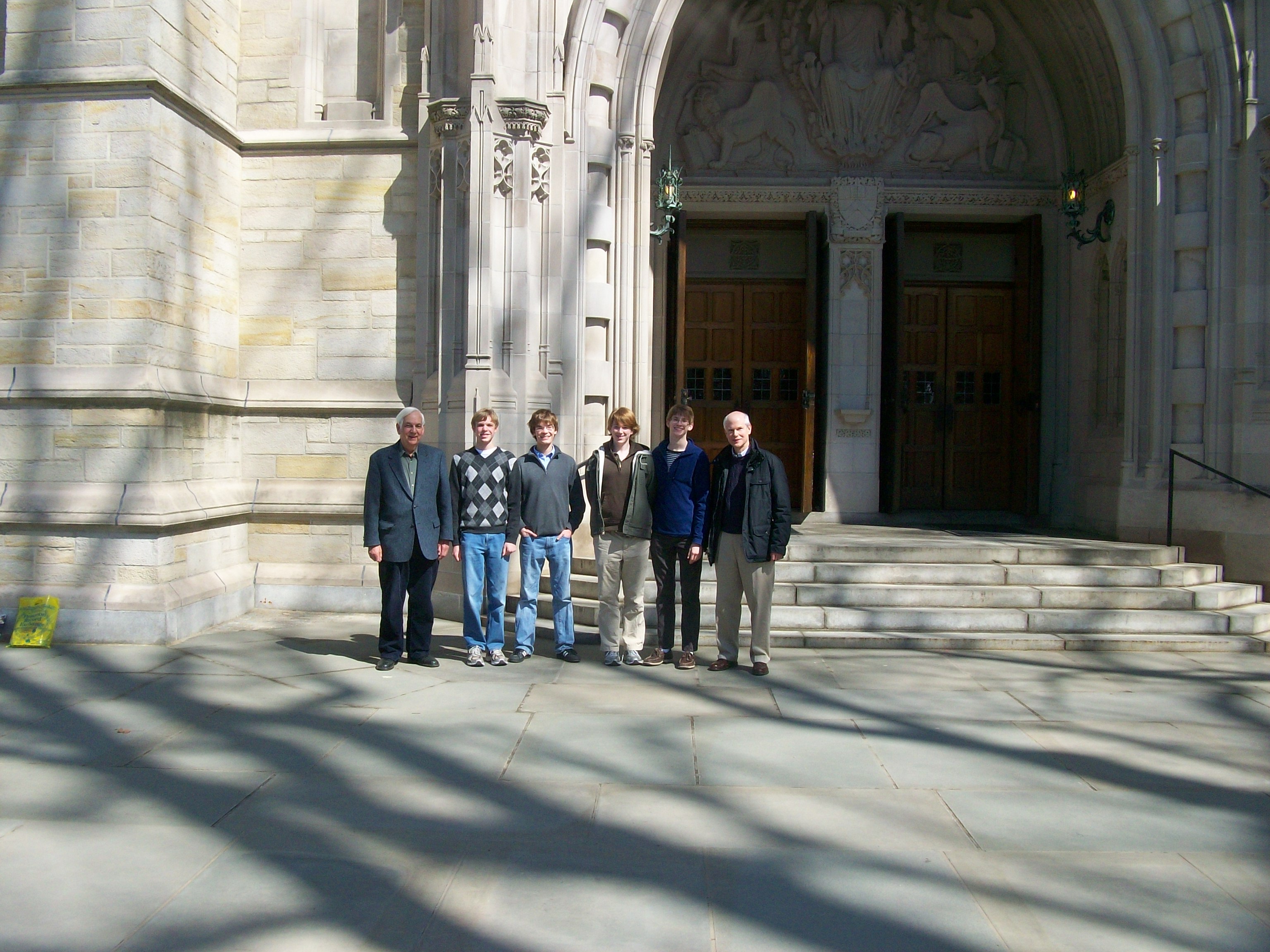 Andrew and other former WNC Choristers with Dr. James Litton (left) at Princeton - Dr. Litton was their first choirmaster at the Cathedral