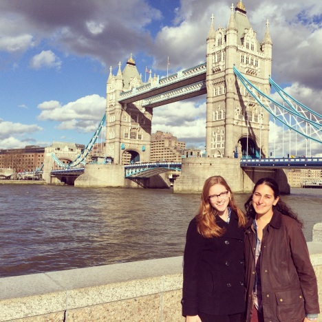 Claire and Ella at London Bridge, March 2014